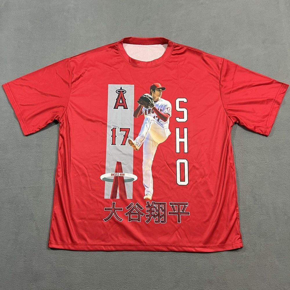 Shohei Ohtani #17 LA Anaheim Angels SHO T-Shirt‎ Men's XL Red 2023 SGA 4/22/23